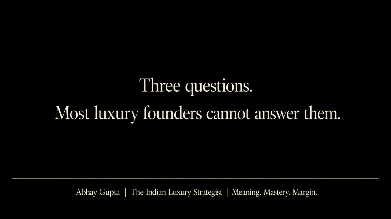 The Three Questions Every Luxury Founder Must Answer Before Year Two