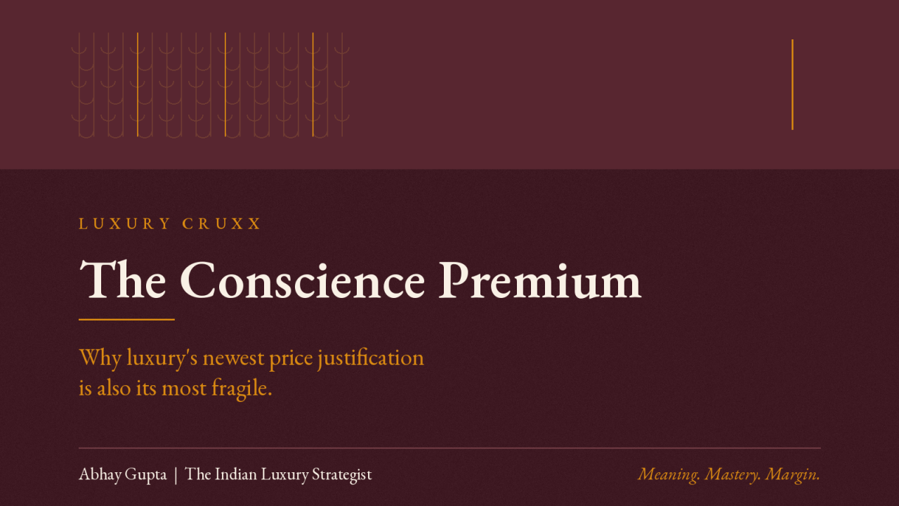 THE CONSCIENCE PREMIUM: WHY LUXURY’S NEWEST PRICE JUSTIFICATION IS ALSO ITS MOST FRAGILE.